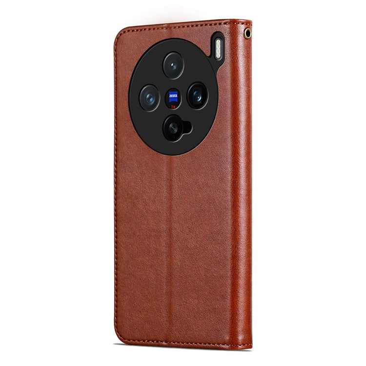 AZNS For vivo X200 Pro mini 5G Case Anti-Scratch PU Leather Stand Wallet Phone Cover - Brown