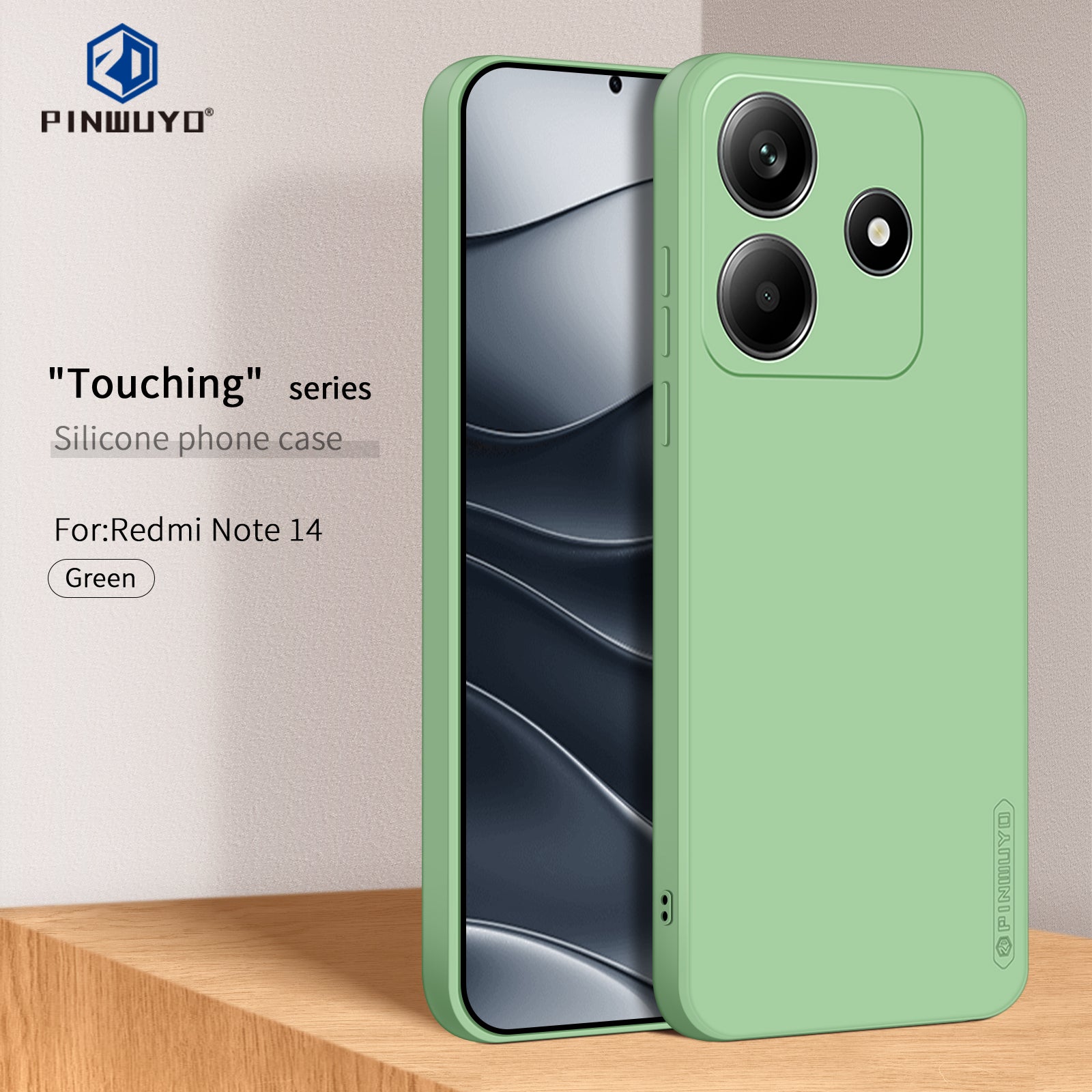 For Xiaomi Redmi Note 14 5G PINWUYO JK Touching Series Liquid Silicone TPU Phone Case - Green