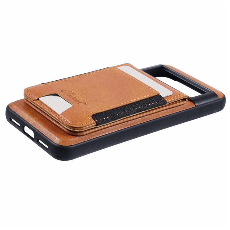 SUTENI H17 For Google Pixel 8a Case Compatible with MagSafe Card Holder Kickstand Phone Cover - Khaki