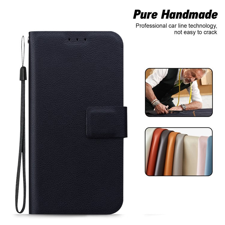 Phone Case For Xiaomi Redmi 14C 4G / 14R 5G / Poco C75 4G Ultra-Thin PU Leather + TPU Phone Cover with Card Slot - Black