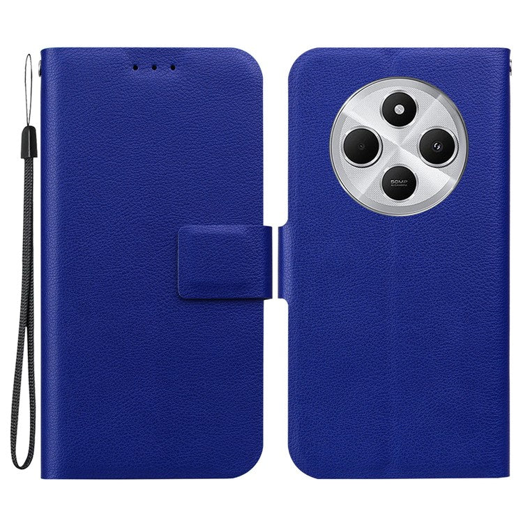 Phone Case For Xiaomi Redmi 14C 4G / 14R 5G / Poco C75 4G Ultra-Thin PU Leather + TPU Phone Cover with Card Slot - Blue