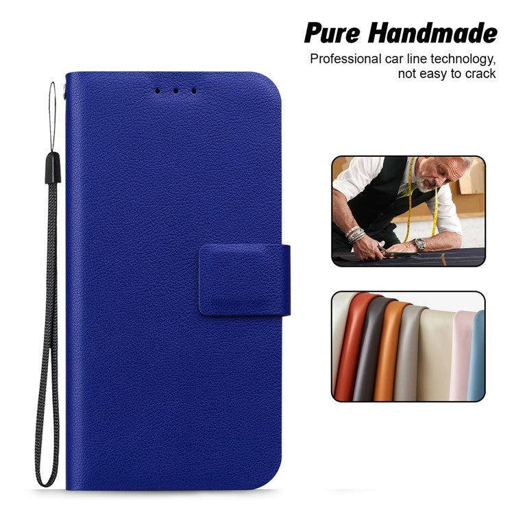 Phone Case For Xiaomi Redmi 14C 4G / 14R 5G / Poco C75 4G Ultra-Thin PU Leather + TPU Phone Cover with Card Slot - Blue