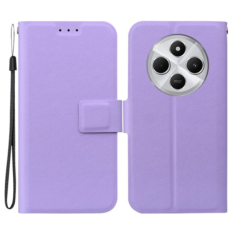 Phone Case For Xiaomi Redmi 14C 4G / 14R 5G / Poco C75 4G Ultra-Thin PU Leather + TPU Phone Cover with Card Slot - Purple