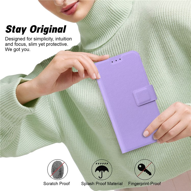 Phone Case For Xiaomi Redmi 14C 4G / 14R 5G / Poco C75 4G Ultra-Thin PU Leather + TPU Phone Cover with Card Slot - Purple