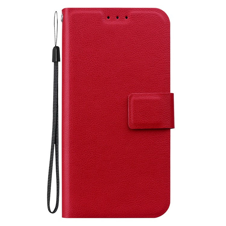 Phone Case For Xiaomi Redmi 14C 4G / 14R 5G / Poco C75 4G Ultra-Thin PU Leather + TPU Phone Cover with Card Slot - Red