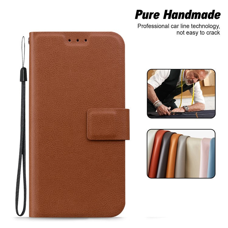 Phone Case For Xiaomi Redmi 14C 4G / 14R 5G / Poco C75 4G Ultra-Thin PU Leather + TPU Phone Cover with Card Slot - Brown