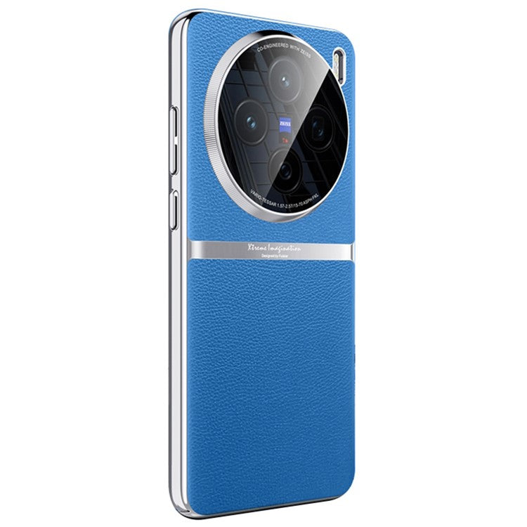 For vivo X200 5G Case PU Leather + Acrylic + PC Shockproof Phone Cover - Blue