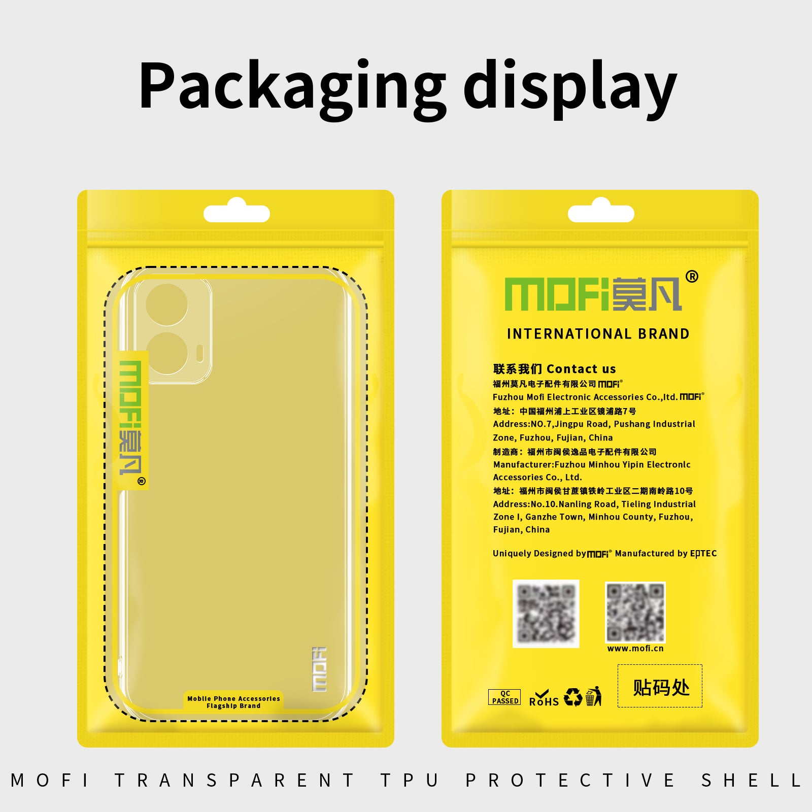 For Motorola Moto G35 5G Clear Phone Case MOFI Ultra-Thin TPU Phone Back Cover - Transparent