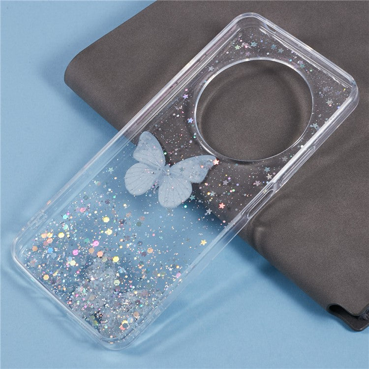 For Xiaomi Poco C75 4G / Redmi 14R 5G / Redmi 14C 4G Case Epoxy PVC Butterfly TPU Aesthetics Phone Cover - White