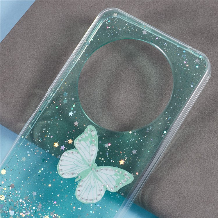 For Xiaomi Poco C75 4G / Redmi 14R 5G / Redmi 14C 4G Case Epoxy PVC Butterfly TPU Aesthetics Phone Cover - Green