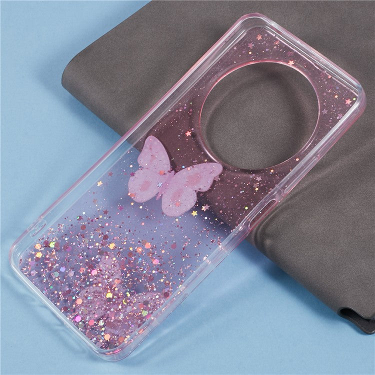 For Xiaomi Poco C75 4G / Redmi 14R 5G / Redmi 14C 4G Case Epoxy PVC Butterfly TPU Aesthetics Phone Cover - Pink