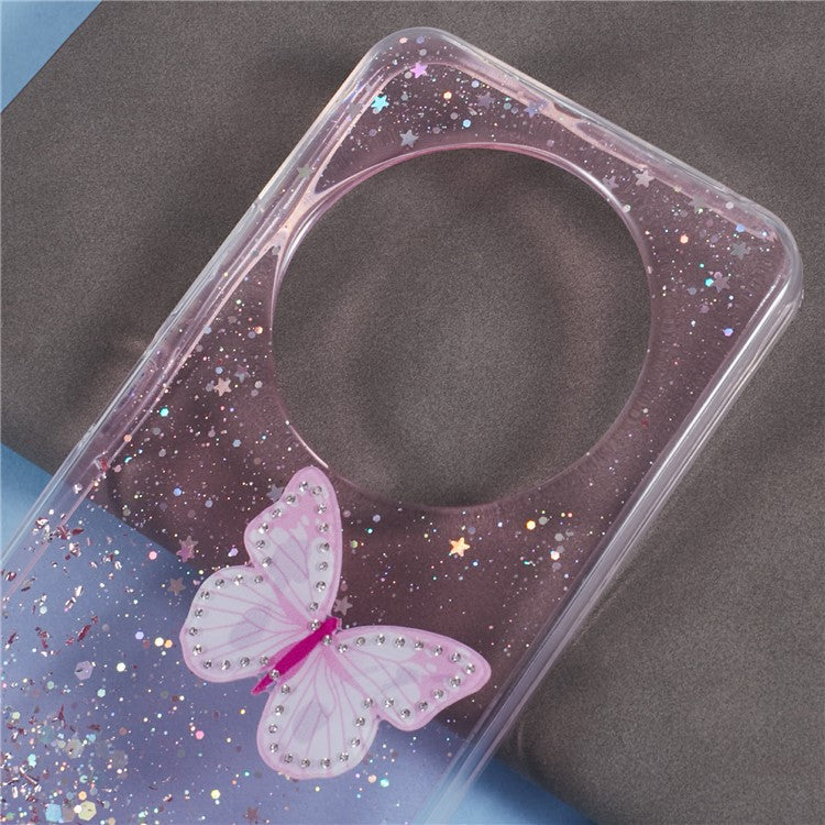 For Xiaomi Poco C75 4G / Redmi 14R 5G / Redmi 14C 4G Case Epoxy PVC Butterfly TPU Aesthetics Phone Cover - Pink