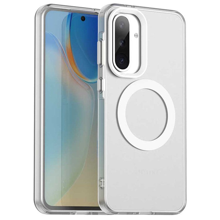 For Samsung Galaxy A36 5G / A56 5G Case Compatible with MagSafe PC+TPU+PET Anti-Drop Phone Cover - White