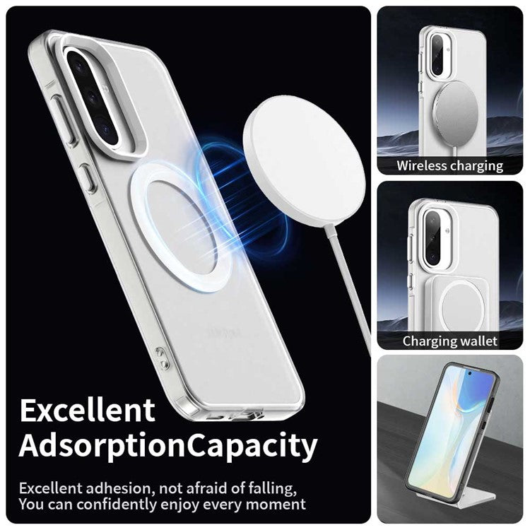 For Samsung Galaxy A36 5G / A56 5G Case Compatible with MagSafe PC+TPU+PET Anti-Drop Phone Cover - White