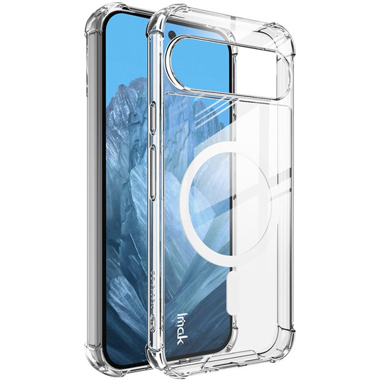 IMAK For Google Pixel 9 Pro / Pixel 9 Clear Case Compatible with MagSafe Shockproof PC+TPU Phone Cover