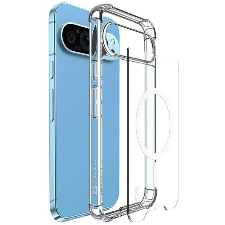 IMAK For Google Pixel 9 Pro XL Clear Case Compatible with MagSafe Shockproof PC+TPU Phone Cover