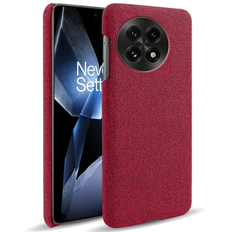 For OnePlus 13 Case Cloth Texture Anti-Scratch Protective PC Phone Cover - Red