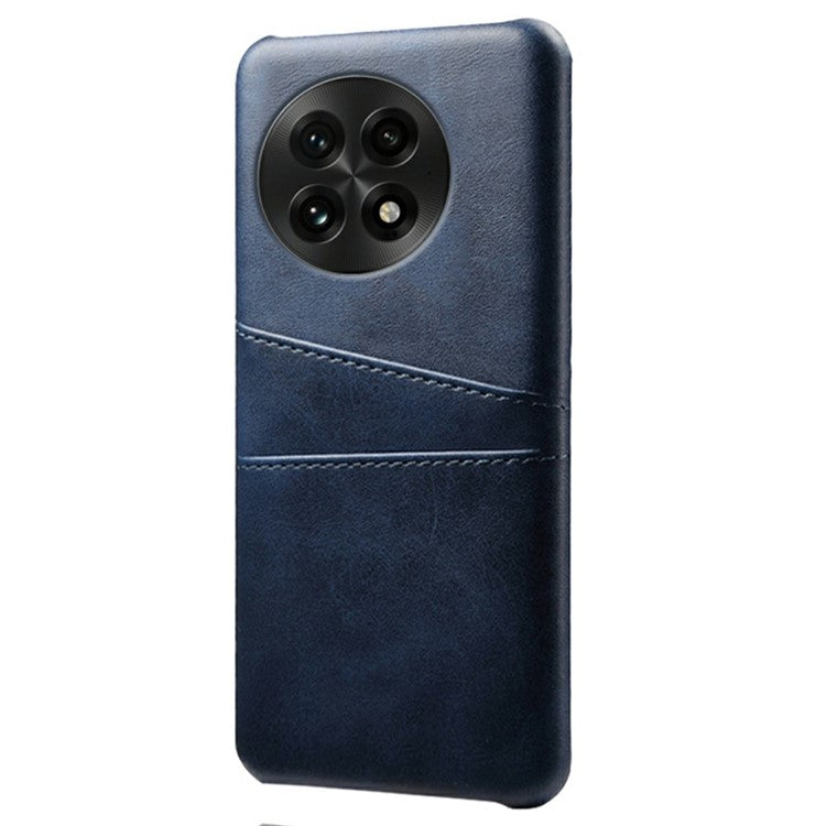 For OnePlus 13 Case Dual Card Slots PU Leather + Hard PC Phone Cover - Blue