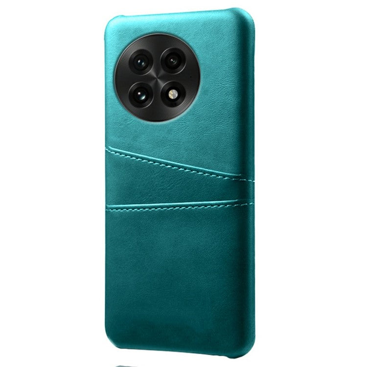 For OnePlus 13 Case Dual Card Slots PU Leather + Hard PC Phone Cover - Green