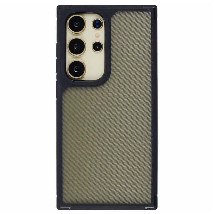 For Samsung Galaxy S25 Ultra Case Carbon Fiber Texture TPU+PC Anti-Drop Phone Cover