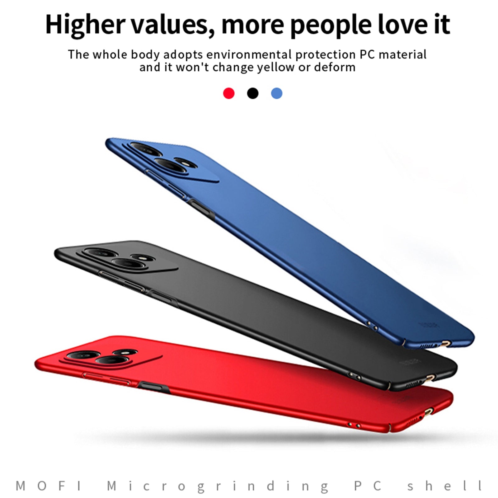 For Xiaomi Redmi Note 14 5G MOFI Shield Matte Series  Case Ultra Slim PC Protective Cover - Blue