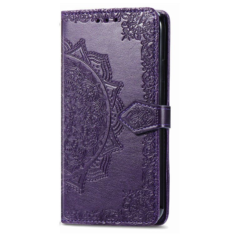 Wallet Phone Case For Xiaomi Redmi 14C 4G / 14R 5G / Poco C75 4G Mandala Flower Leather Phone Cover Stand View - Purple