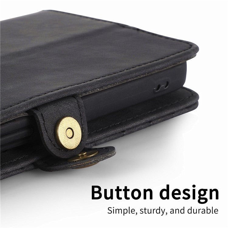 Zipper Phone Case For Xiaomi Redmi 14C 4G / 14R 5G / Poco C75 4G Wallet Geometry Lines Leather Phone Cover - Black