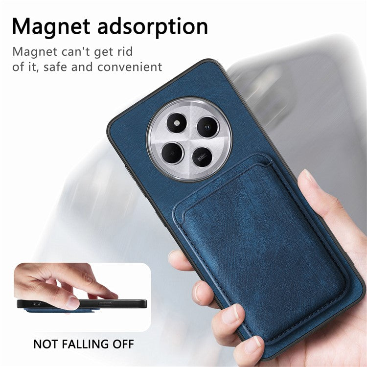 Retro Phone Case For Xiaomi Redmi 14C 4G / 14R 5G / Poco C75 4G Leather+TPU Back Cover with Detachable Card Slot - Purple