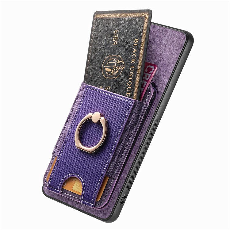 Phone Case For Xiaomi Redmi 14C 4G / 14R 5G / Poco C75 4G Kickstand Leather Back Cover with Detachable Card Holder - Purple