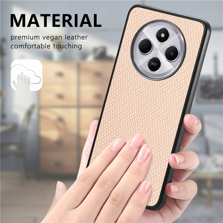 Phone Case For Xiaomi Redmi 14C 4G / 14R 5G / Poco C75 4G Carbon Fiber Texture PU+PC+TPU Back Cover - Blue