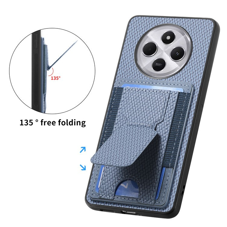 Phone Case For Xiaomi Redmi 14C 4G / 14R 5G / Poco C75 4G Leather Back Cover with Kickstand Card Holder - Blue