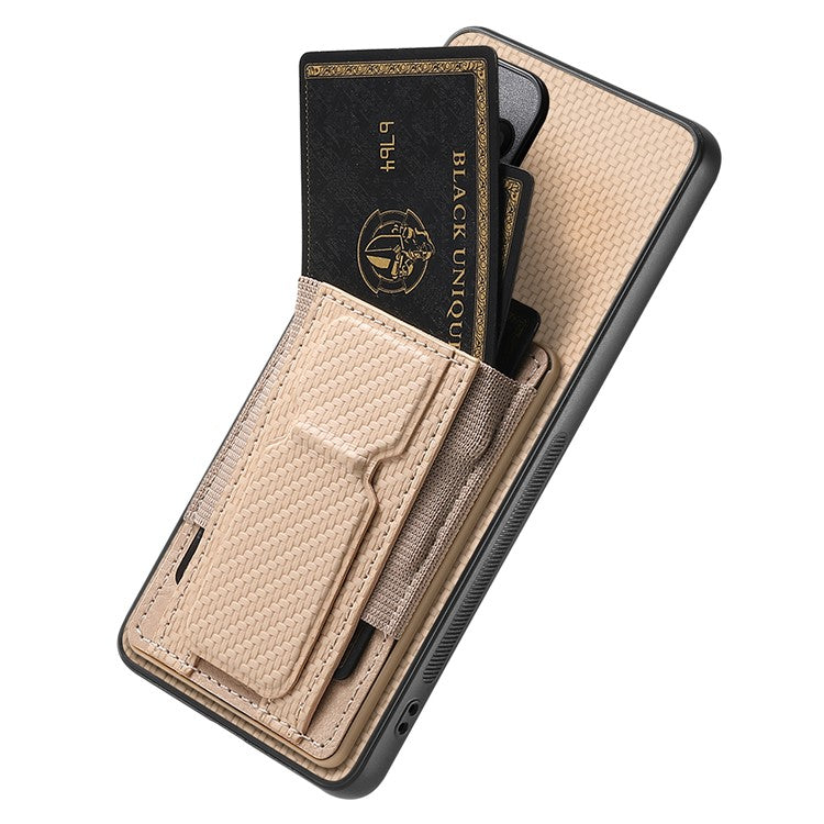 Phone Case For Xiaomi Redmi 14C 4G / 14R 5G / Poco C75 4G Leather Back Cover with Kickstand Card Holder - Beige