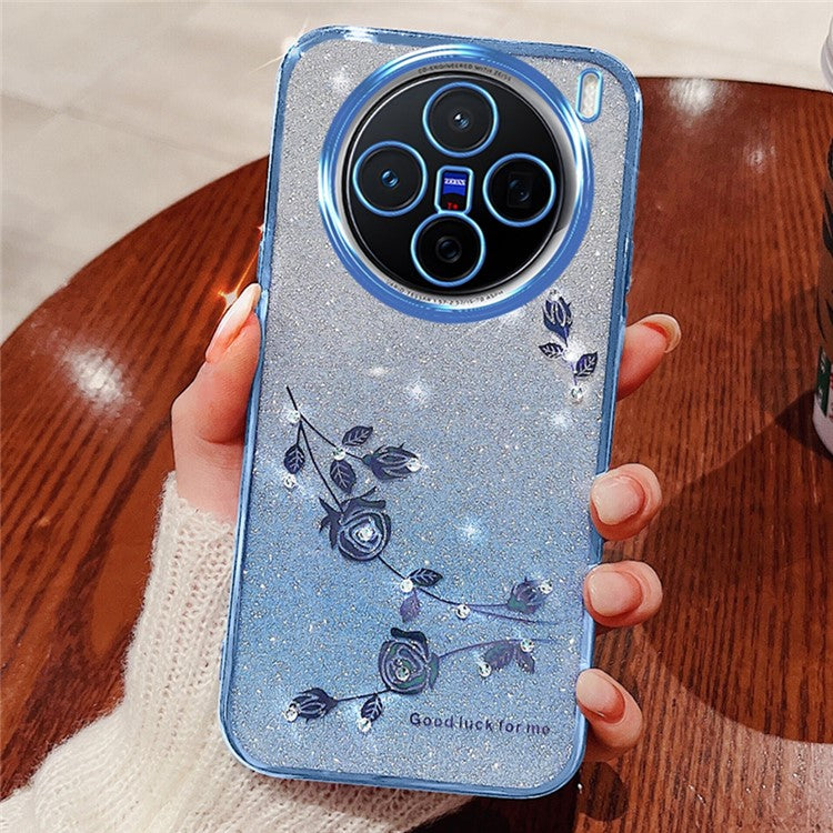 KADEM For vivo X200 5G Case Flower TPU Flexible Gradient Phone Cover - Blue