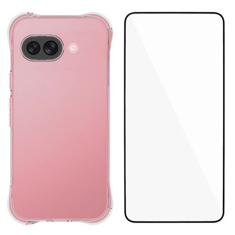 WANLONFENG WL Series for Google Pixel 9a TPU Case 2.0mm Phone Cover with Tempered Glass Film