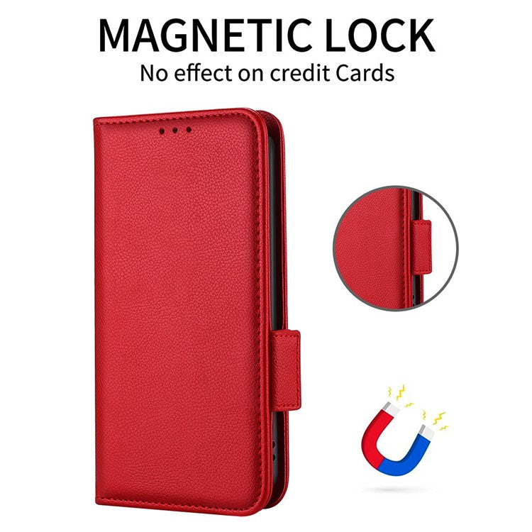 For vivo X200 Pro 5G Case Litchi Texture PU Leather Wallet Flip Phone Cover - Red