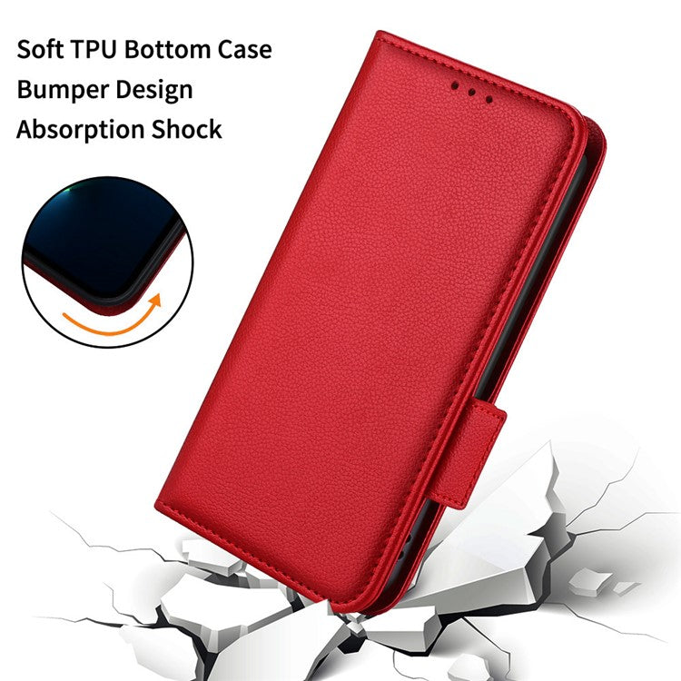 For vivo X200 Pro 5G Case Litchi Texture PU Leather Wallet Flip Phone Cover - Red