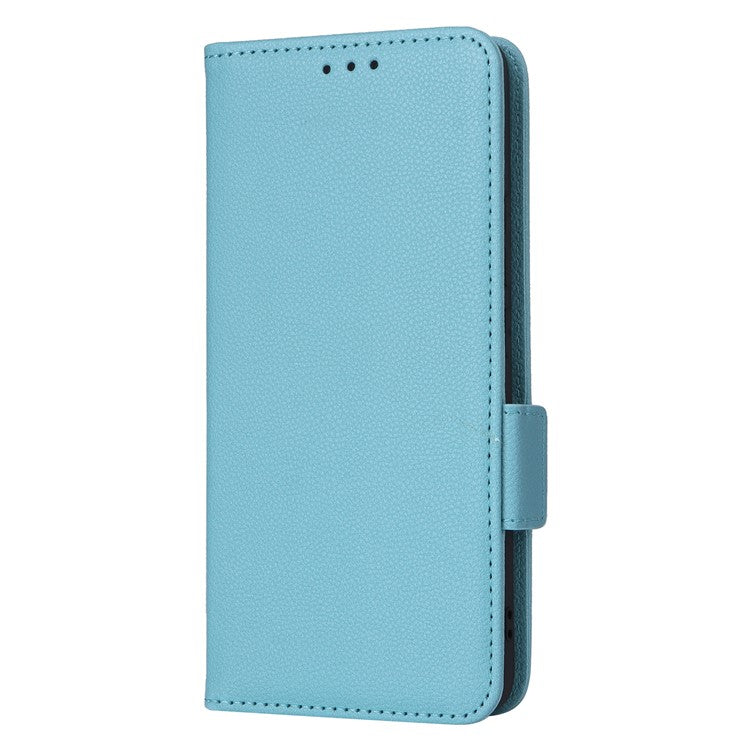 For vivo X200 Pro 5G Case Litchi Texture PU Leather Wallet Flip Phone Cover - Baby Blue