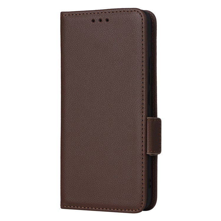 For vivo X200 Pro 5G Case Litchi Texture PU Leather Wallet Flip Phone Cover - Brown