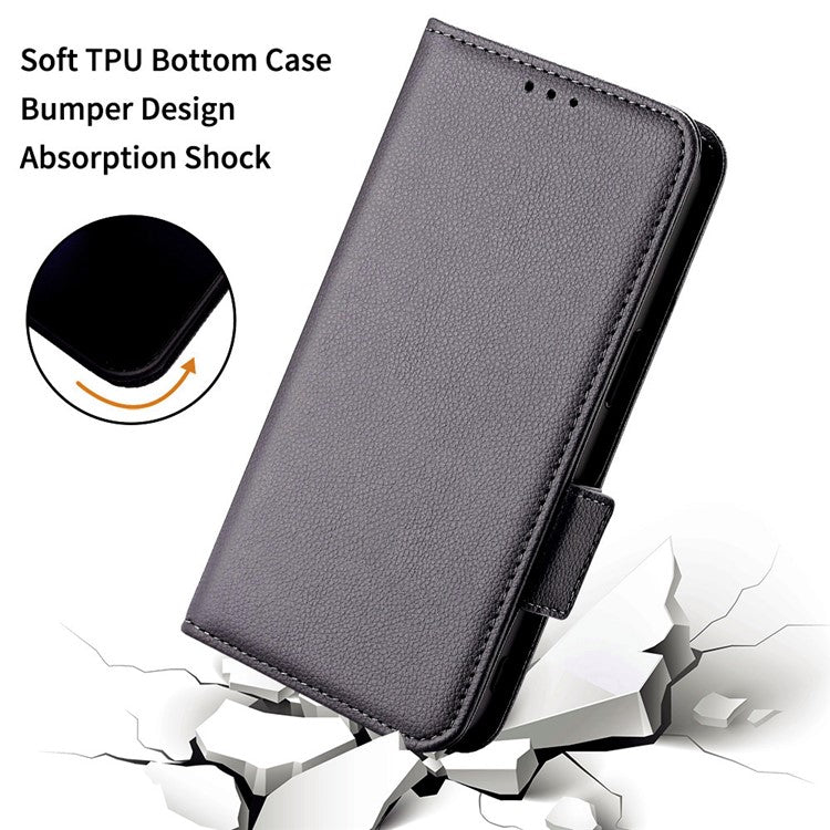 For vivo X200 Pro 5G Case Litchi Texture PU Leather Wallet Flip Phone Cover - Grey