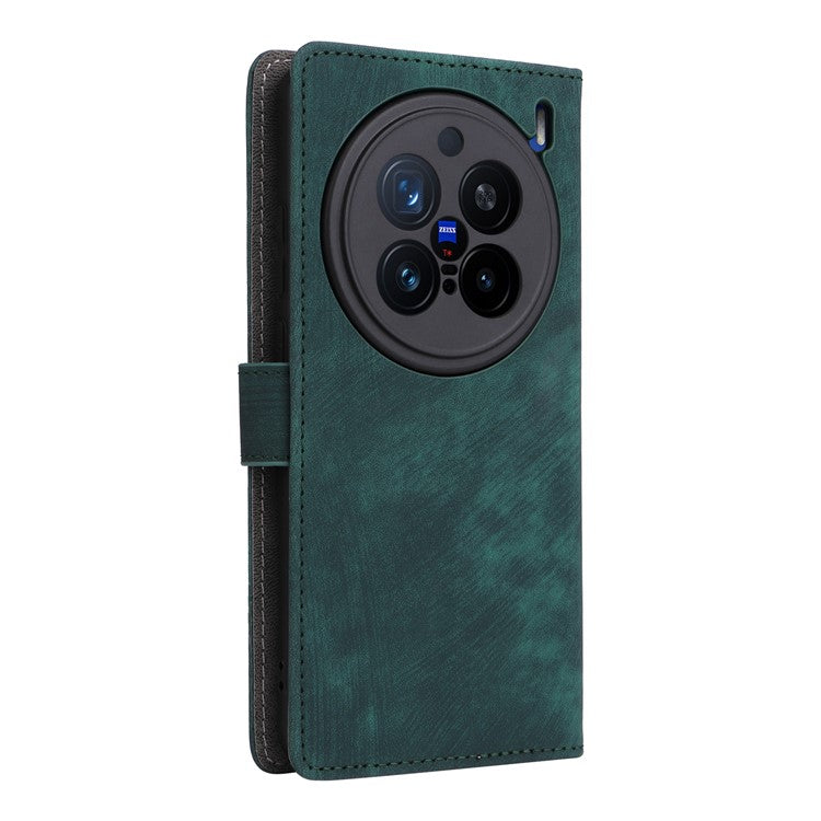 For vivo X200 Pro 5G Wallet Phone Case RFID Blocking PU Leather Flip Cover Stand View - Green