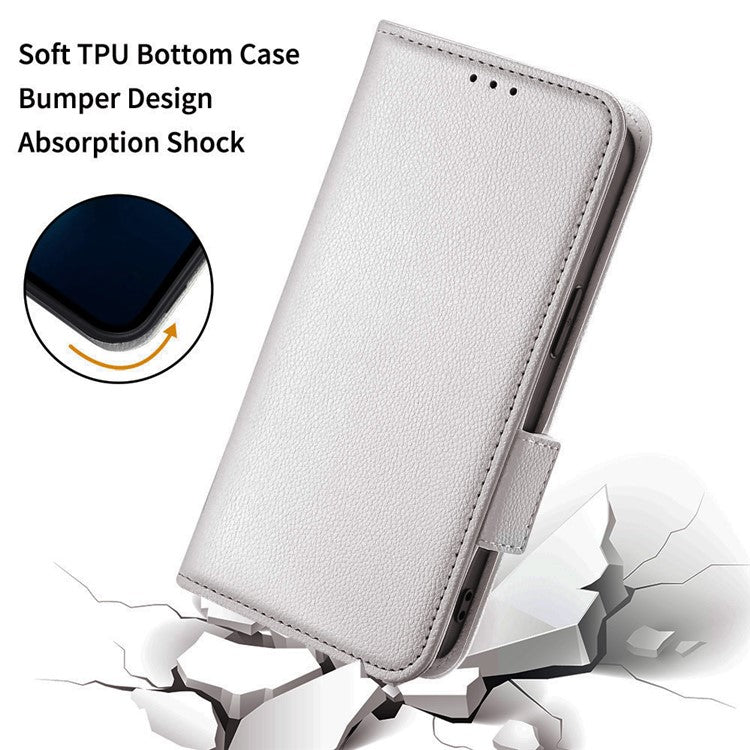 For vivo X200 Pro mini 5G Case Litchi Texture PU Leather Wallet Flip Phone Cover - White