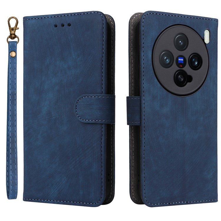 For vivo X200 Pro mini 5G Wallet Phone Case RFID Blocking PU Leather Flip Cover Stand View - Blue