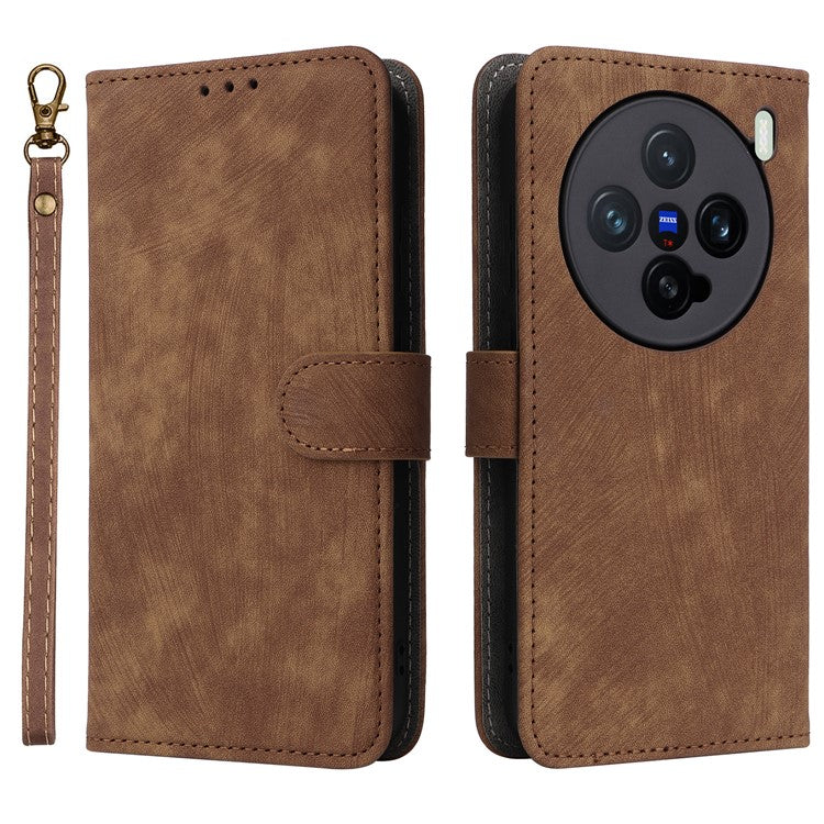 For vivo X200 Pro mini 5G Wallet Phone Case RFID Blocking PU Leather Flip Cover Stand View - Brown