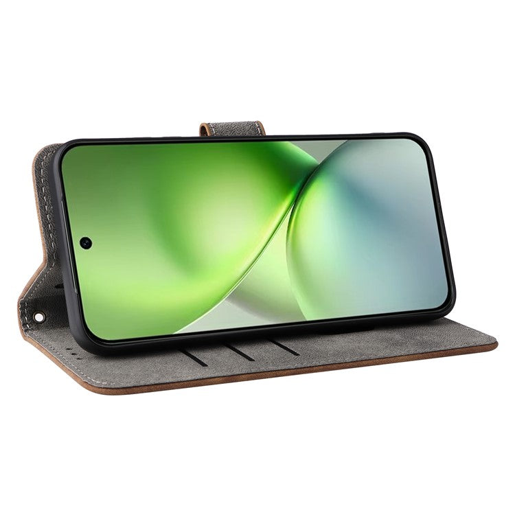 For vivo X200 Pro mini 5G Wallet Phone Case RFID Blocking PU Leather Flip Cover Stand View - Brown