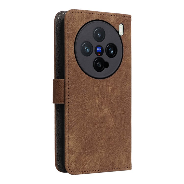 For vivo X200 Pro mini 5G Wallet Phone Case RFID Blocking PU Leather Flip Cover Stand View - Brown