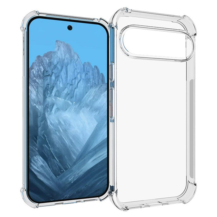 WANLONFENG WL Series for Google Pixel 9 Pro / Pixel 9 Case 2.0mm Clear TPU Cover with Tempered Glass Film (Big Lens Hole)