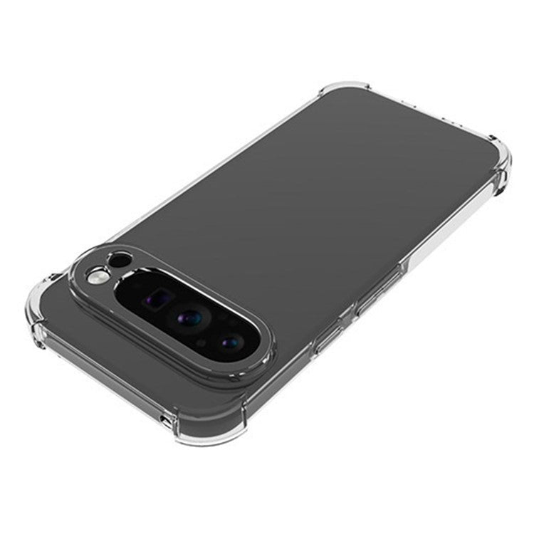 WANLONFENG WL Series for Google Pixel 9 Pro XL Case 2.0mm Clear TPU Cover with Tempered Glass Film (Big Lens Hole)