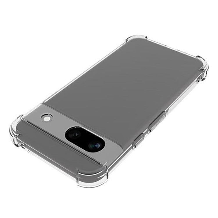 WANLONFENG WL Series for Google Pixel 8a Case 2.0mm Clear TPU Cover with Tempered Glass Film (Big Lens Hole)