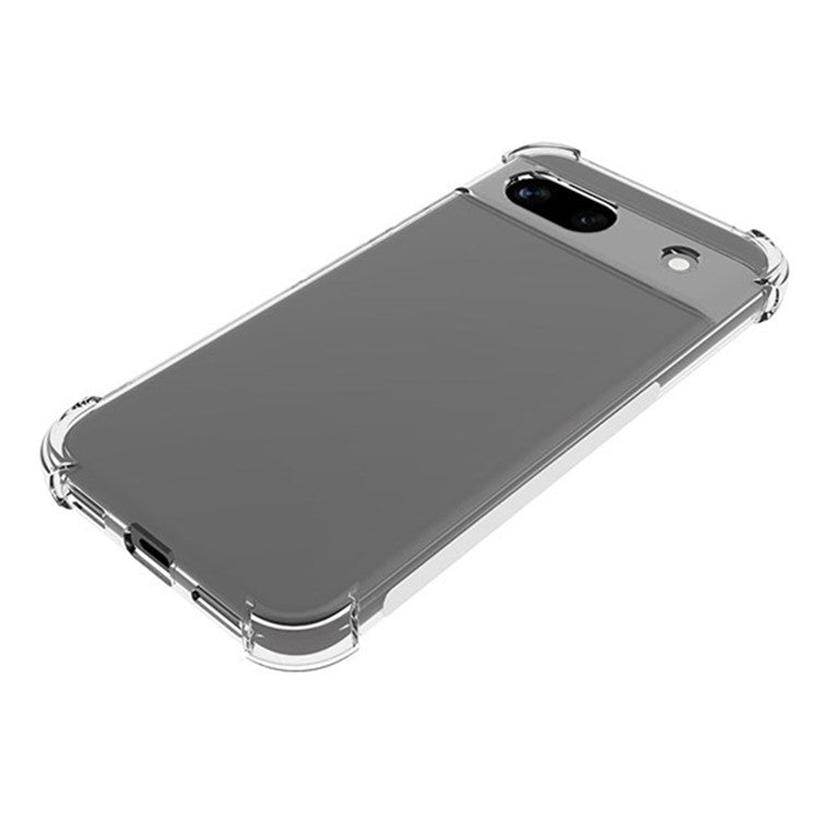 WANLONFENG WL Series for Google Pixel 8a Case 2.0mm Clear TPU Cover with Tempered Glass Film (Big Lens Hole)