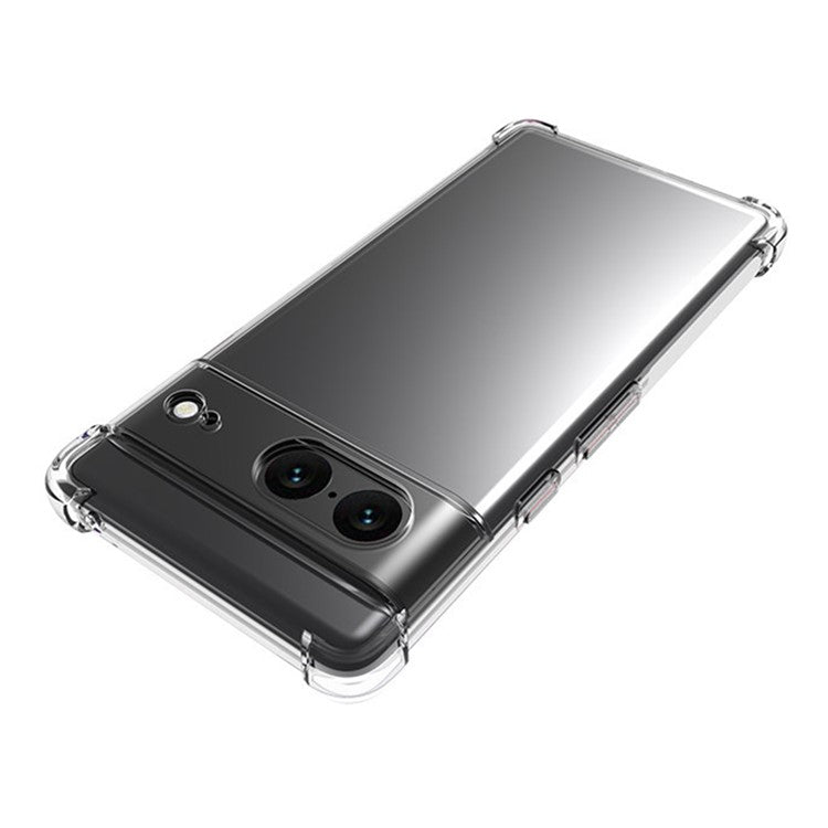 WANLONFENG WL Series for Google Pixel 7 5G Case 2.0mm Clear TPU Cover with Tempered Glass Film (Big Lens Hole)